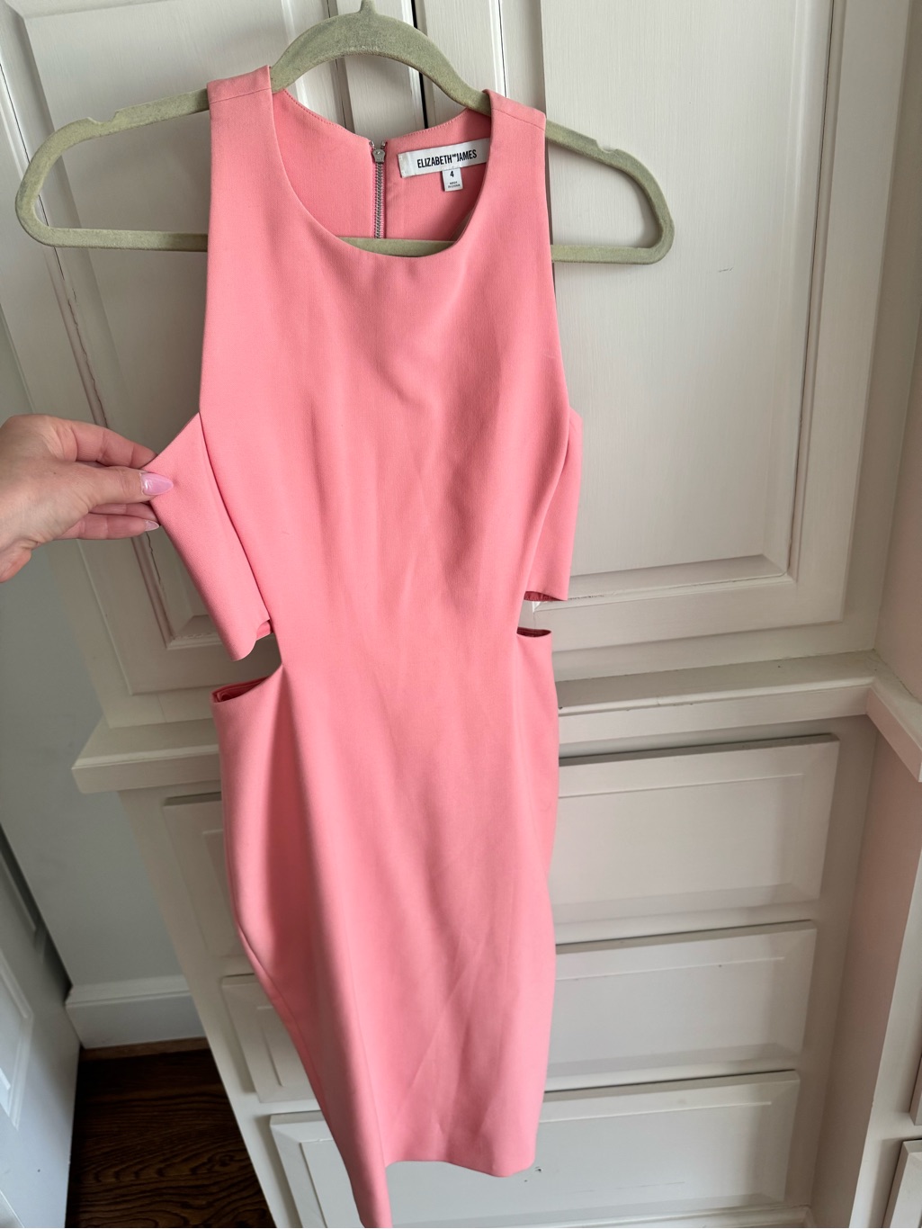 Elizabeth And James Coral Pink Cutout Midi Dress